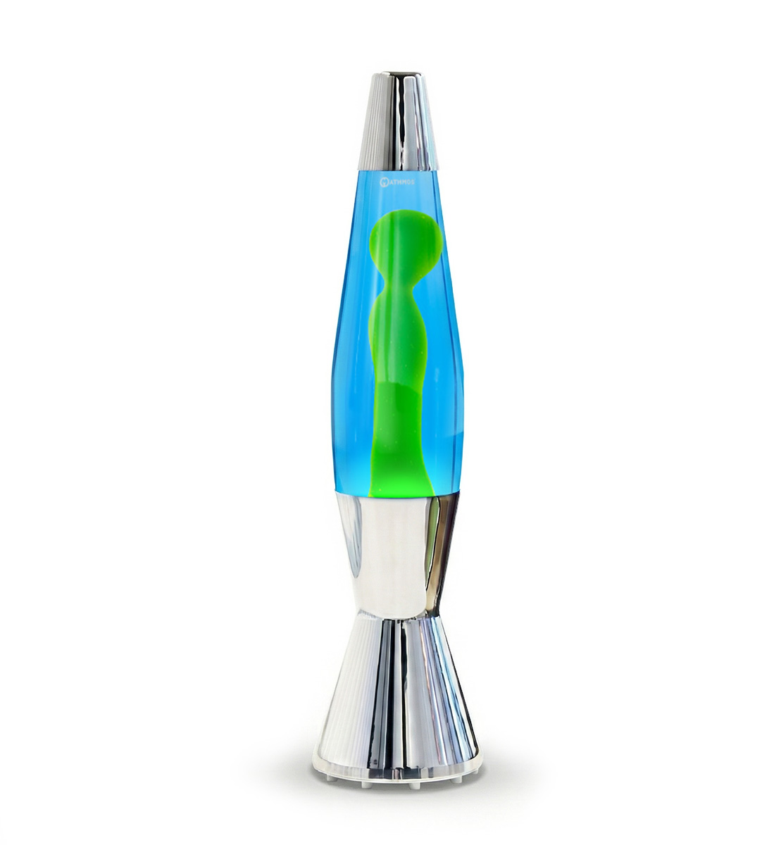 Lampe à lave Mathmos Astrobaby avec liquide bleu et cire verte, lampe à lave élégante pour un intérieur chaleureux et un éclairage d'ambiance
