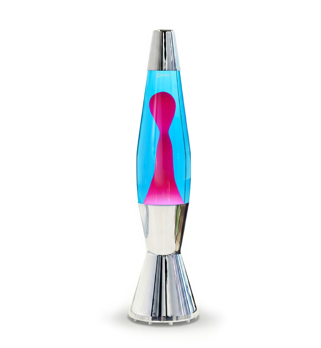 Lampe à lave Mathmos Astrobaby avec liquide bleu et cire rose, lampe à lave décorative pour un environnement domestique chaleureux et moderne