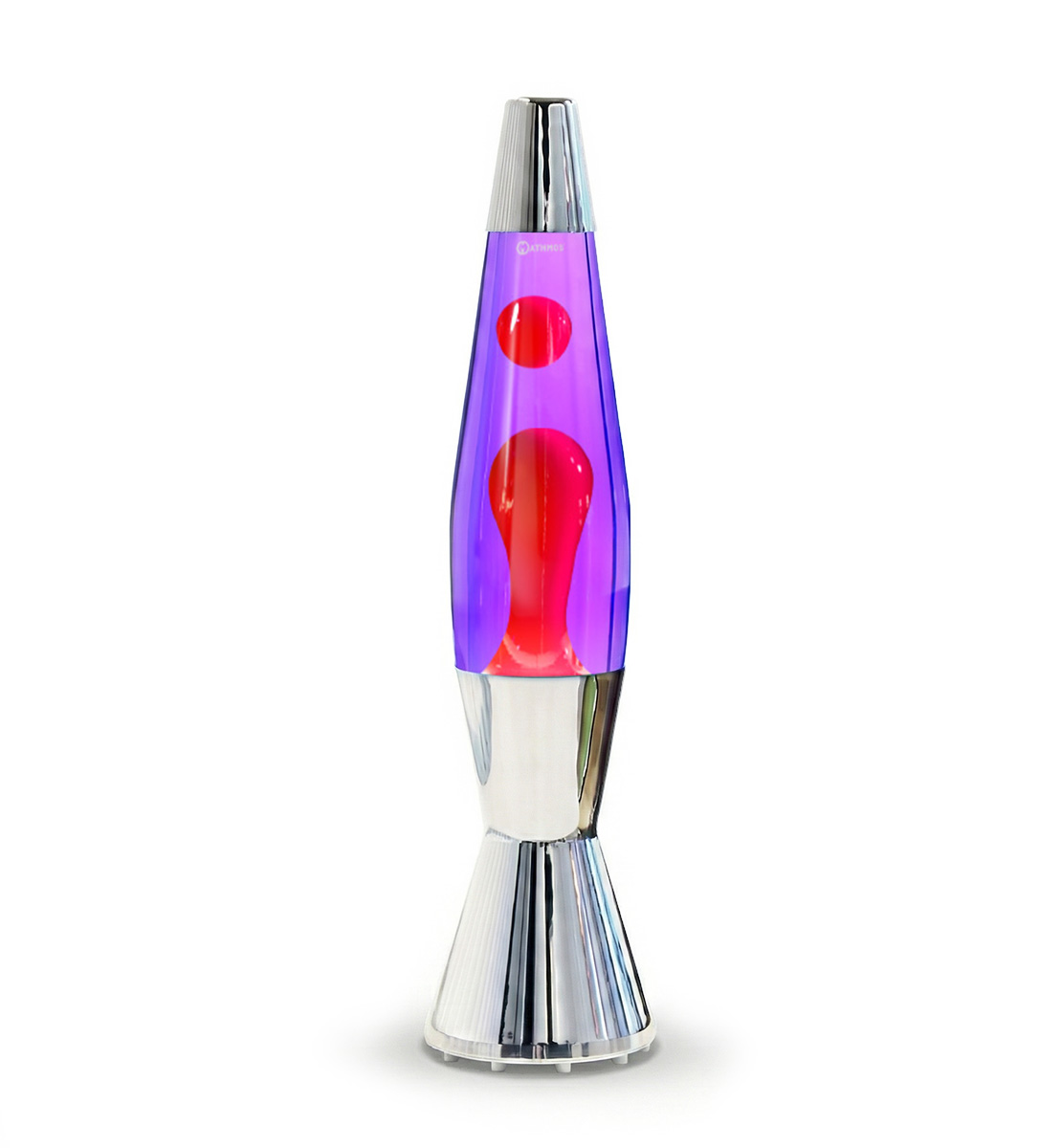 Lampe à lave Mathmos Astrobaby avec liquide violet et lave rouge, design moderne