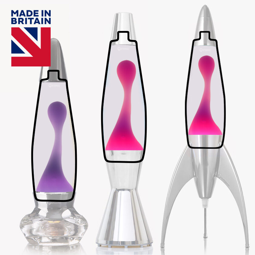 Bouteille de lampe à lave transparente avec cire rose et violette, pour les lampes Astrobaby, Telstar et Evo