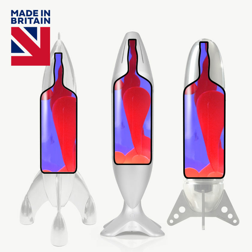 Bouteille de remplacement de lampe à lave avec liquide violet et lave rouge pour les lampes Mathmos iO, Rokit et Lunar