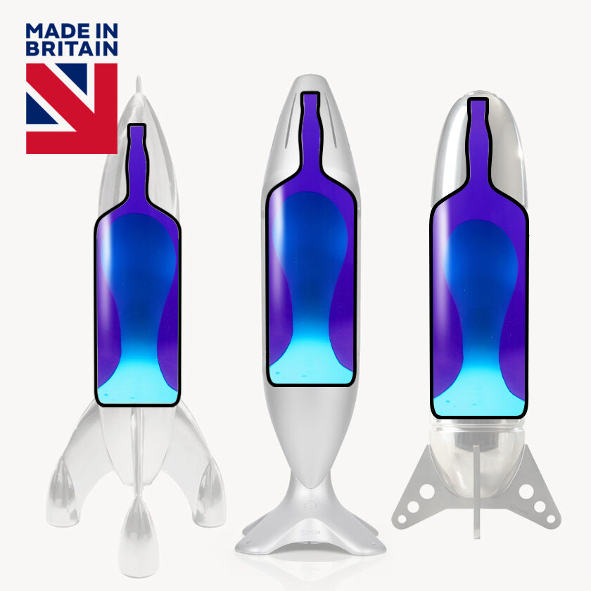 Bouteille de remplacement de lampe à lave avec liquide violet et lave turquoise pour les lampes Mathmos iO, Rokit et Lunar