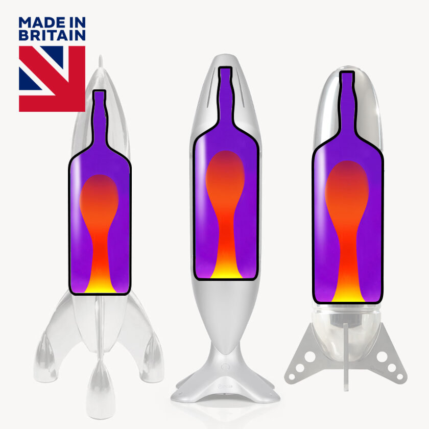 Bouteille de remplacement de lampe à lave avec liquide violet et lave jaune pour les lampes Mathmos iO, Rokit et Lunar